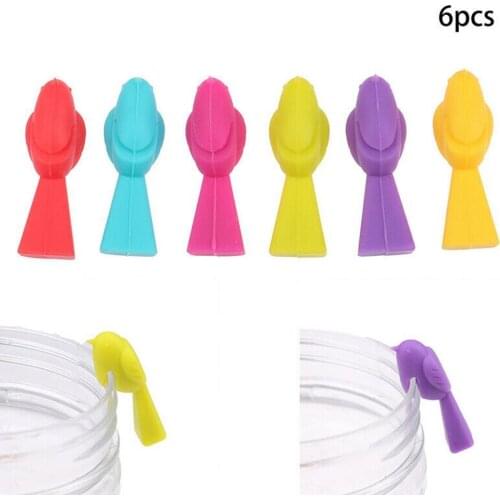 6/set Bird Tits Silicone Cup Identify Label Party Wine Tags Glass Wine Bottle Cup Marker Recognizer Glass Drink K0N4
