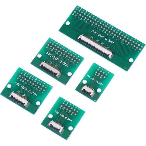 8P/12P/20P/24P/50Pin 0.5mm FFC FPC to DIP 2.54mm PCB Converter Board Adapter Socket Plate Welding With Connector