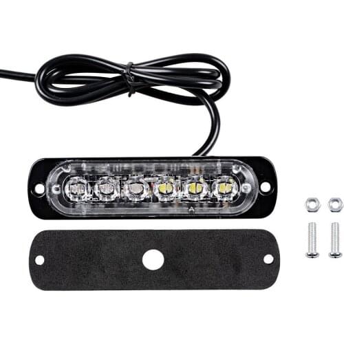 6 Leds Car strobe Lamp IP65 Surface Mount Emergency Strobo Light 18W Flashing Grille Warning Lights 3Wires Mini Blinking Beacon