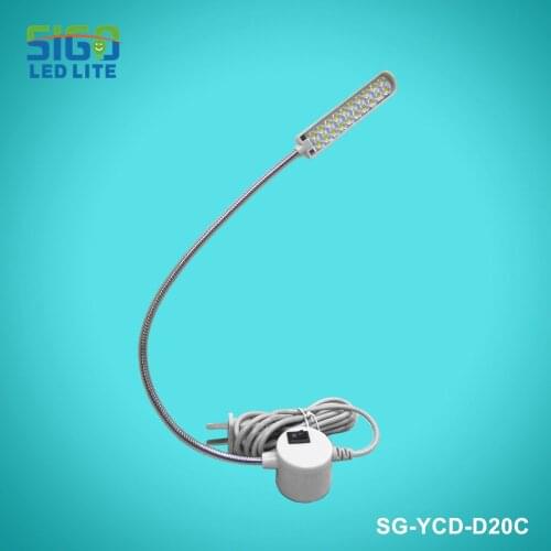 Free shipping 10 years factory D20C LED Sewing Machine Light Working Gooseneck Lamp 20 Leds, with Magnetic Mounting Base