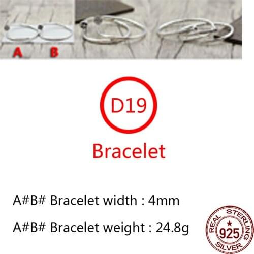 D19 925 sterling silver bracelet personality retro simple punk hip-hop style cross flower letter fashion opening shape birthday