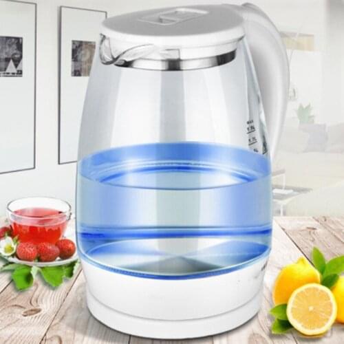 1.8L Electric Kettle Teapot Quick Heating Hot Water Boiling Tea Pot Glass Blue Light Heating Kettles Auto-Power Off Boiler