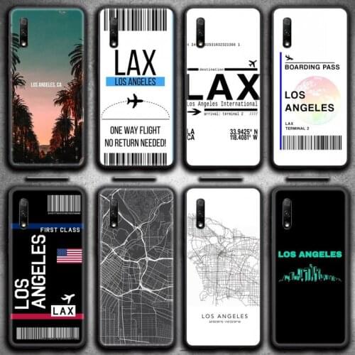 Travel Los Angeles California plane ticket Phone Case for Huawei Honor 30 20 10 9 8 8x 8c v30 Lite view 7A pro