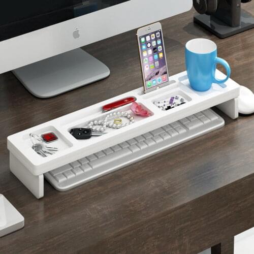 Wooden Desk Organizer Office Pen Stationery Racks Home School Organizer Box Desktop Keyboard Mouse Storage Personalized Holder