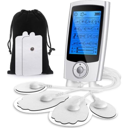 Dual Channel TENS EMS Unit Muscle Stimulator Machine TENS Unit Electrode Pads Electronic Pulse Massager Muscle Stimulation 110V