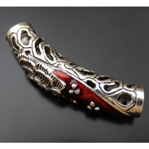 Elegant 3Pc/Lot Retro Alloy Hollow Flower Pipe Tube Shape Connector Charms Necklace Accessory Jewelry Fine Handmade Crafts 39784