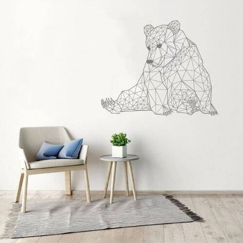 Geometry Polar Bear Wall Sticker For Living Room Bedroom Decor Art Decals Mural Vinyl Wall Stickers Animals Home Decor DW11429