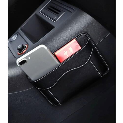 PU Leather Interior Accessories Car Storage Box Universal Car Pouch Bags Organizer Cards Mobile Phone Collecting Sticky Bag