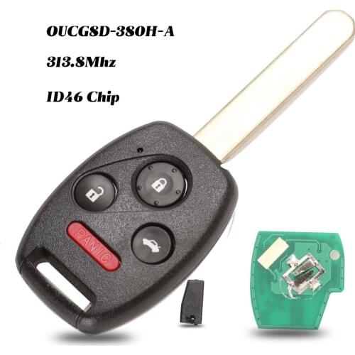 Jingyuqin 313.8Mhz ID46 Chip PCF7936 Remote Car Key For Honda Civic EX Si 2006 2007 2008 2009 2010 2011 For Honda N5F-S0084A