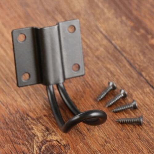 1pc Black Wall Hook Coat Bag Hat Hanger Robe Hooks 38*47mm Wall Hanging Hooks Home Kitchen Wall Door Holder
