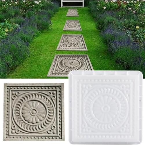 Square DIY Paving Cement Mould Plastic Concrete Brick Garden Landscape Pedal Stone Road Color Brick Making Tool Path Mold