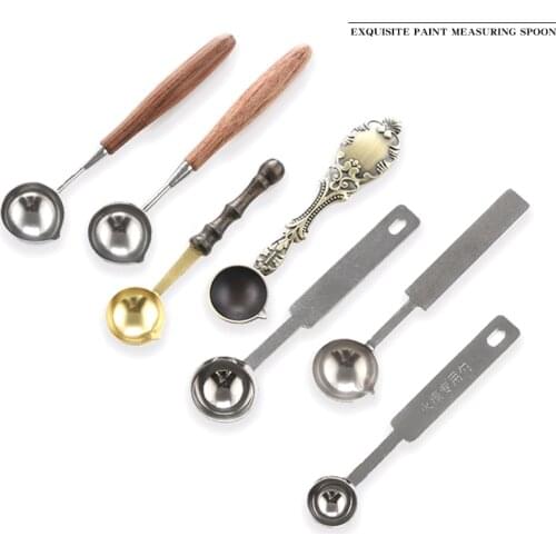WYSE Wax Seal Stamp Accessories Wax Sealing Melting Spoon Retro Wooden Handle Spoon For Scrapbooking Wax Spoon