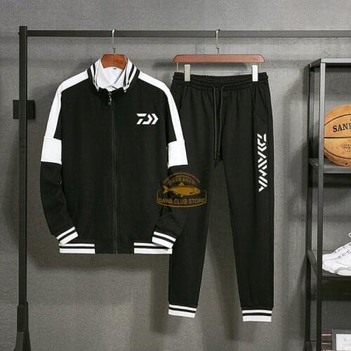 DAIWA 2020 Spring and Autumn Fashion Mens Fishing Suit Outdoor Sports Cycling Leisure Sweater Suit Fishing Jacket Pants Suit