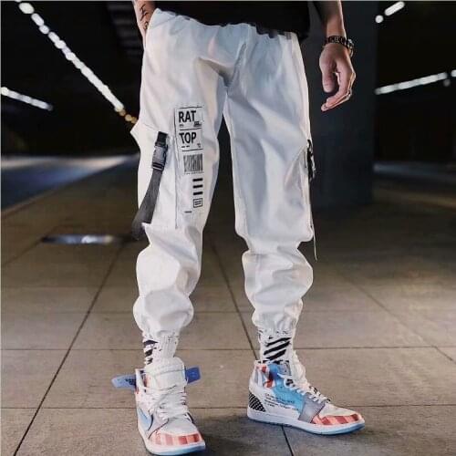 Mens Splicing Pants New Style HipHop Overalls Fashion Pants New Male Summer Soft Cool Loose Outdoor Streetwear