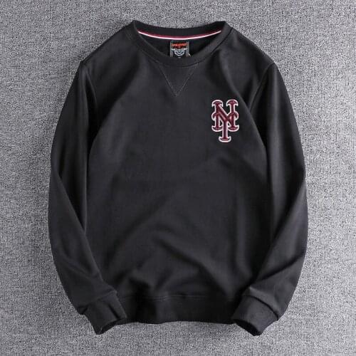 2021 new color contrast embroidery letters leisure mens hoodies long sleeve comfortable round neck Terry top clothes 325