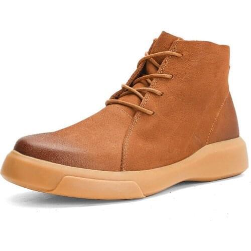 Autumn Winter New High-top Men Boots Solid Color Work Boots Casual Men Shoes Plus Size 47