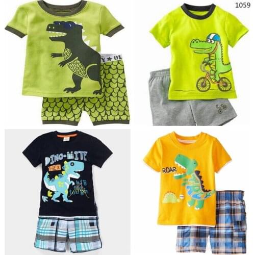 Fashion New Boys Dinosaur Pajamas Suits Kids Animal Printed Pyjamas For 2-7Ages Children Clothing Sets Baby Sleepwear