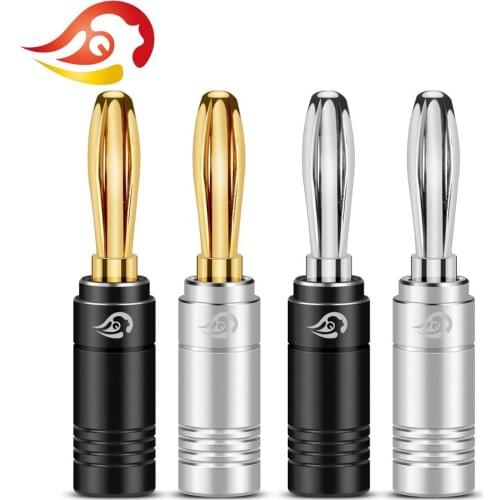 QYFANG Hanging Plating Process Speaker Screw Amplifier Banana Plug HiFi Stereo Splice Adapter Wire Connector Mixer Audio Jack
