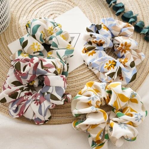 Real silk Hair Scrunchie Elastic Hair Bands Solid Hair Accessories Color Women Girls Headwear Ponytail Holder