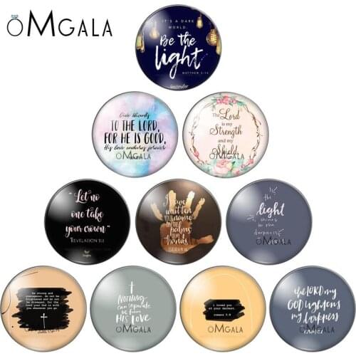 Bible Verse Pattern 10pcs 8mm-30mm Set Glass Cabochon Quote Refrigerator Fridge Sticker Religion Art Letter Home Decor