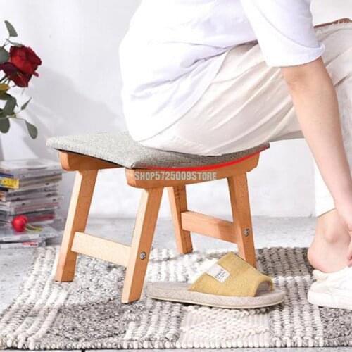 Cloth Stool Household Creative Shoes Changing Stool Tea Table Stool Living Room Solid Wood Bench Simple Modern Sofa Stool