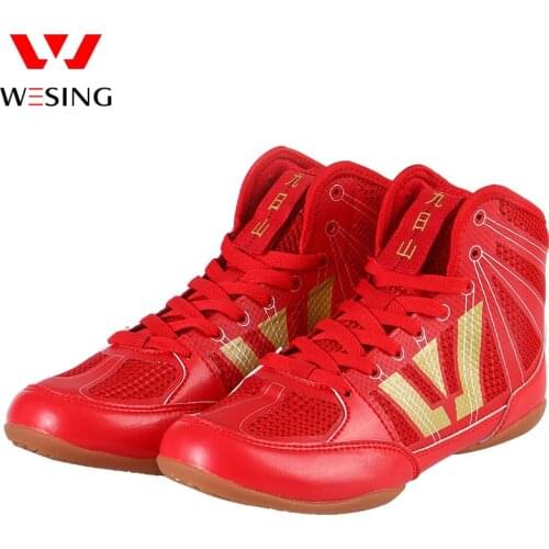 Wesing Professional Wrestling Shoes Taekwondo Shoes Breathable Karate Shoes Woman Men Adults Children Soft Oxford Soles Sneakers