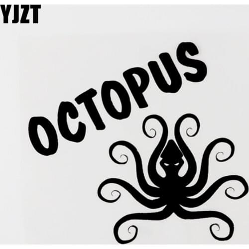 YJZT 13.5CM×12.3CM Funny Marine Organism Octopus Vinyl Decal Car Sticker Black/Silver 8C-0620