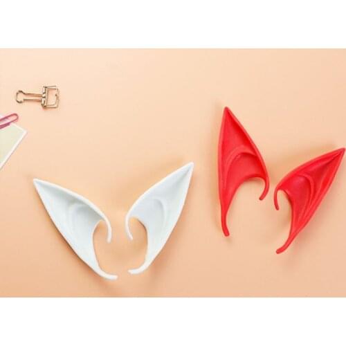 1 Pair Mysterious Angel Elf Ears Latex Fake Ear Props Halloween Fairy Cosplay BX0D