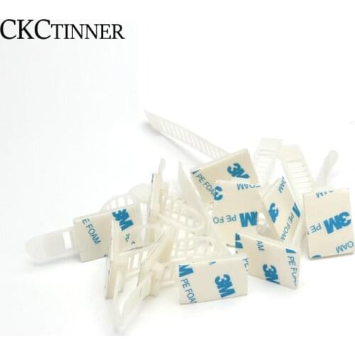 10 pcs CL-1 CL-2 CL-3 Cable Clips Self Adhesive Mount Wire Clamp Line Tie Fixed Adjustable Fasten Organizer Holder White Black