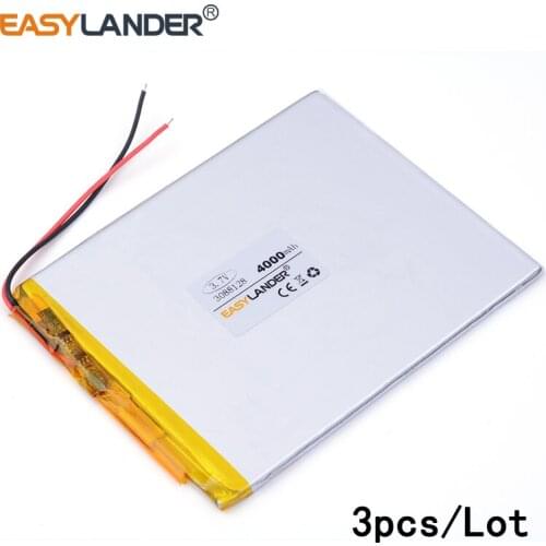 3pcs /Lot 3088128 4000mAh lithium Li ion polymer rechargeable battery mah DIY mobile emergency power charging treasure battery