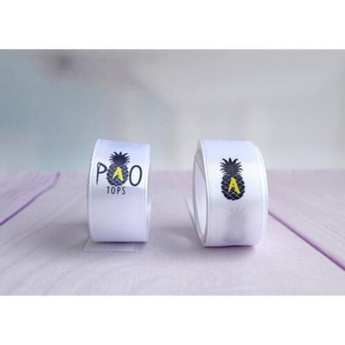 300 High Quality Handmade satin ribbon clothing labels personalized Fabric Printing text logo washing tags Full Color Care label