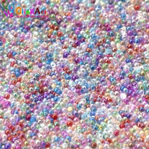 Free shipping 0.6-1.0MM 10G Micro Ball Crystal Nail Art Multicolored transparent Caviar Nonporous Glass Beads Decorations Oling