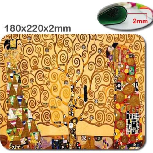 Decorative Mouse Pad Art Print Klimt Tree Of Life Non-Slip Rubber Mousepad Gaming Mouse Pad Stylish, office accessory and