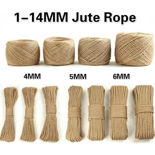Natural Fabric Jute Rope Twine Rolls Hemp Twisted Cord Macrame String DIY Craft Basket Cat Pet Scratching Handmade Decor 10mm