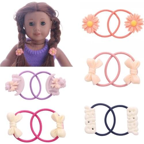 2Pcs/Pair Girls Elastic Hair Rope Soft Rubber Band Dollhouse Supplies Toddlers Present Education Preschools Pigtail Accs
