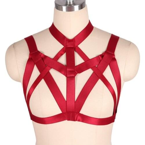 Erotic Lingerie Goth Sexy Body Cage Bra Womens Underwear Bdsm Rave Wear Harness Fashion Harajuku Sword Belt Women Stocking Belt