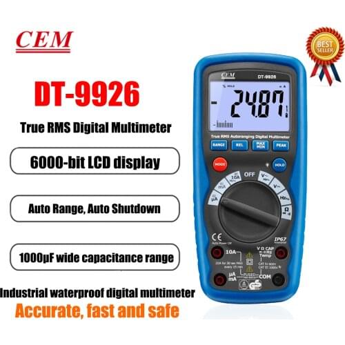 CEM DT-9926 DT-9927 DT-9928 Digital Multimeter Industrial Testing Full Protection AC / DC Measurable Resistance Frequency,New