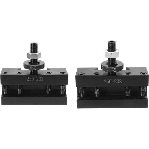 Hot 2Pcs Quick Change CNC Lathe Tool Post Turning Facing Holder Holder for Lathes Tools-250-201 & 250-202