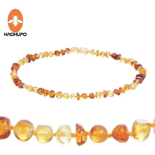 HAOHUPO Genuine Natural Baltic Amber Necklace Certified Authentic Amber Baby Teething Necklace Adults Handmade Women Jewelry