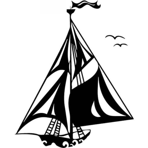 Interesting Marine Sailing Car Decals, Exquisite Window Decorations, Personalized Pvc Waterproof Decals, Black/white, 18cm*15cm