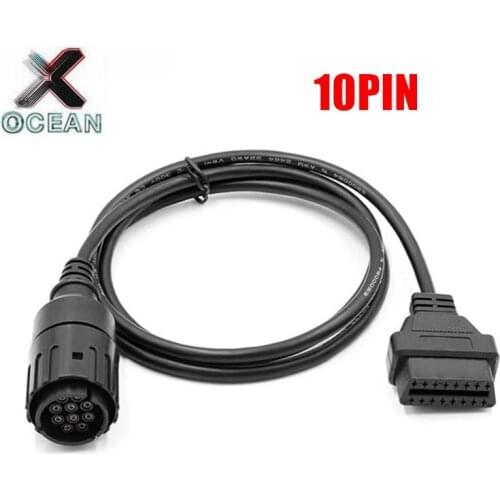 For BMW OBD 10Pin to 16Pin Cable ICOM A2 D Cable For BMW Motorcycle Diagnostic ICOM-D 10 PIN OBD2 Connection Adapter