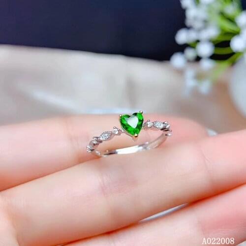 KJJEAXCMY fine jewelry 925 sterling silver inlaid natural diopside ring new fashion female ring support test hot selling