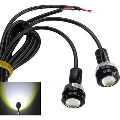 （Pack of 2）12V 10W Car Eagle Eye LED Day Running Light Screw Energy Saving Reverse Lamp - 23mm Car Fog DRL Daytime Reverse Backu