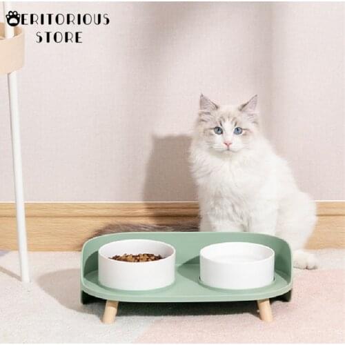 Pet Food Ceramic Bowl Cute Cat dog Bowl Water Basin Dog Pot Pet Drinking Eat Bowl Round Ceramic Bowl Feeder Pet Supplies Storage