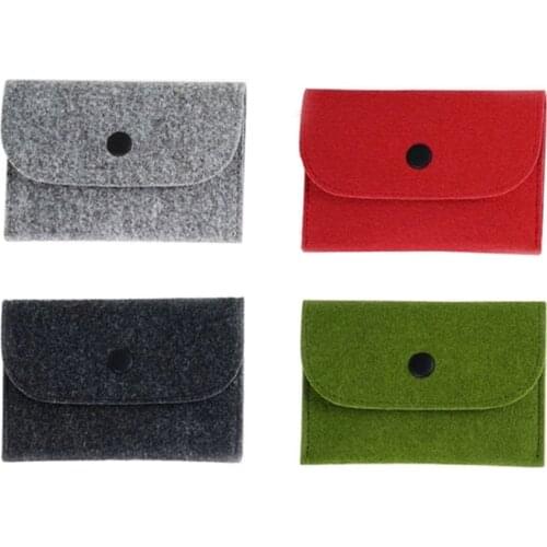 Wallet Slim Money Clip Credit Business Card Holder ID Bag Mens Genuine Felt Buckle 1PCS
