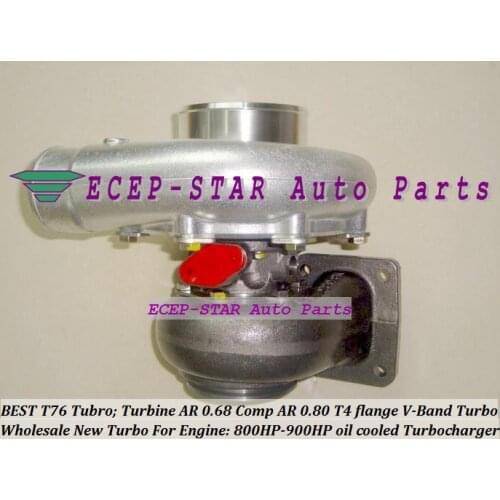 BEST T76 Modified Universal TURBO Charger Turbine: A/R 0.68 Comp: A/R 0.80 800HP-900HP T4 flange V-Band oil cooled Turbocharger