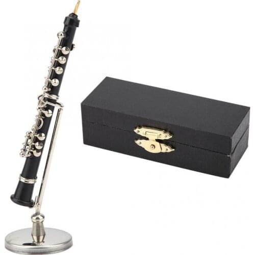 Metal Mini Oboe Model Musical Instrument Ornaments Decoration Display Gifts Home Decoration Accessories