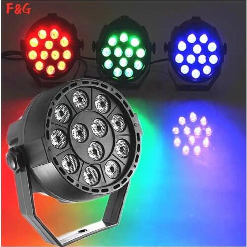 Mini 12x3W RGBW LED Flat Par Light With DMX512 For Disco DJ Projector Machine Party KTV Bar Party Decoration Stage Lighting
