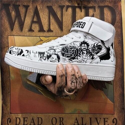Luffy Roronoa Zoro Sanji Cartoon high help male shoes Korean fashion shoes