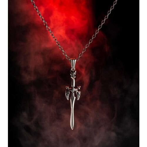 925 Sterling Silver Sword Necklace Mens Necklace Silver Chain Necklace Sword Pendant Necklace with Silver Chain